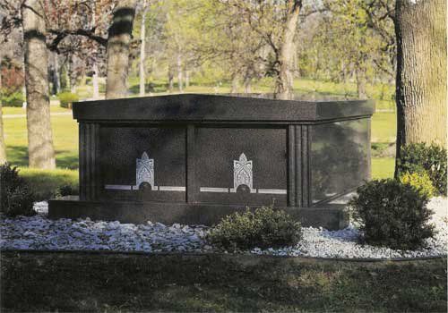 A granite mausoleum or columbarium